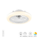 Lustra LED 40W Alba 3 Functii Dimabila cu Ventilator