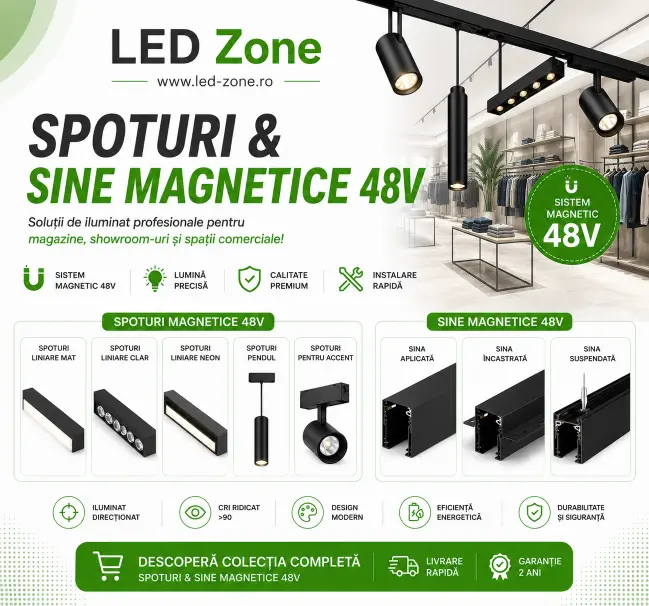 Home LED-Zone 43 spoturi sine magnetice 48v led zone.ro