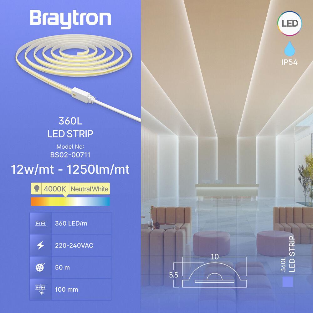 FURTUN LED COBLINE 360L 4000K CLR 12W/m 220V IP54 50M/ROLA 3 FURTUN LED COBLINE 360L 4000K CLR 12W/m 220V IP54 50M/ROLA - imagine 3