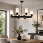 Lustra 8 Socluri E27 Titan Black
