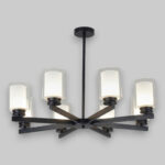 Lustra 8 Socluri E27 Titan Black - imagine 2