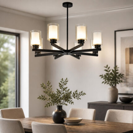 Lustra 8 Socluri E27 Titan Black