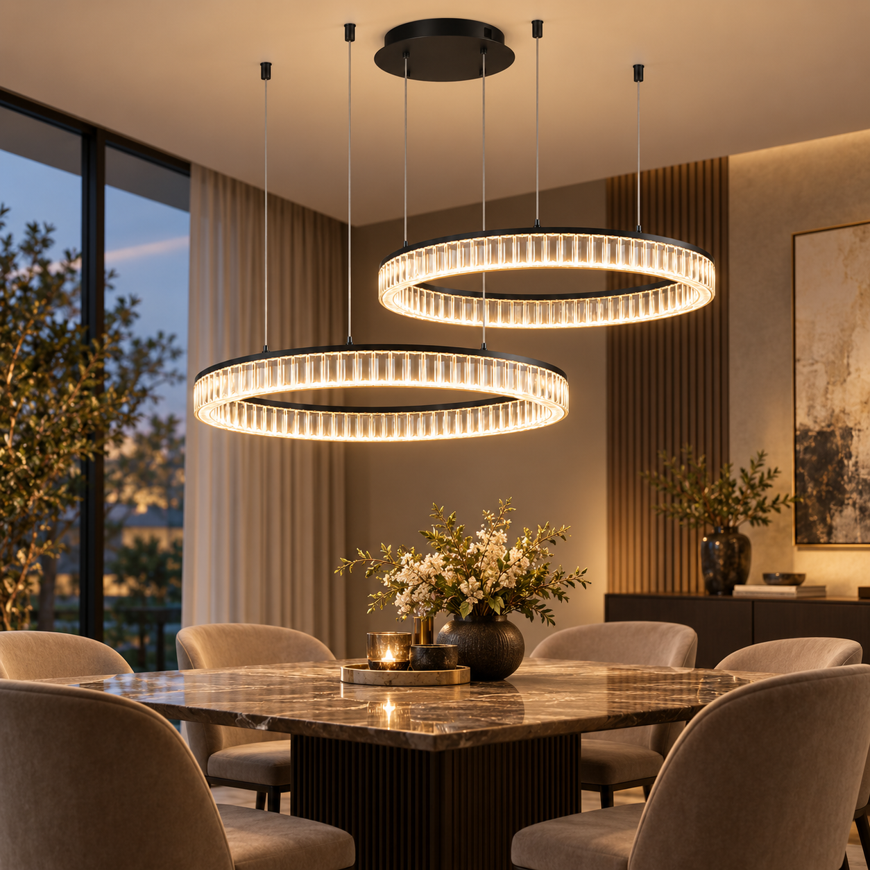 Lustra LED 120W Neagra Dimabila 3 Functii cu Telecomanda LZ4008