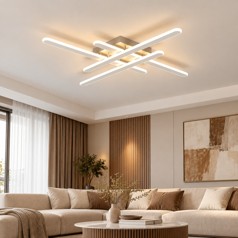 Lustra LED 144W Alba 3 Functii cu Telecomanda LZ112-4 2 Lustra LED 144W Alba 3 Functii cu Telecomanda LZ112-4 - imagine 2