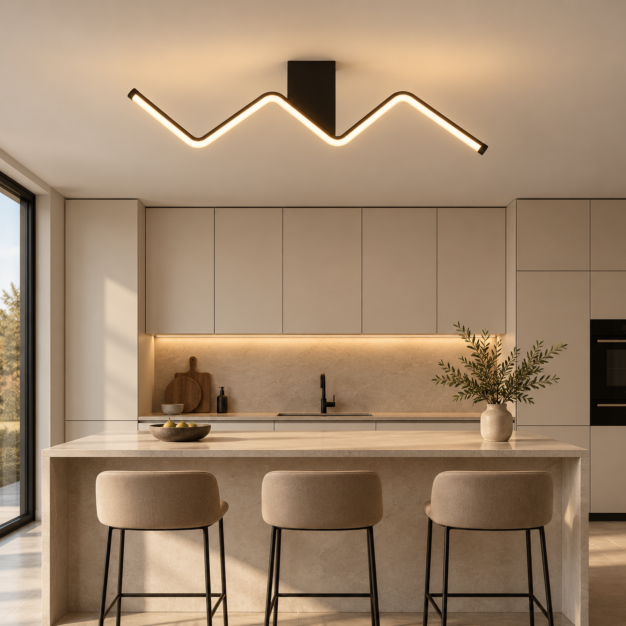 Lustra LED 40W Neagra 3 Functii LZ4050 2 Lustra LED 40W Neagra 3 Functii LZ4050 - imagine 2