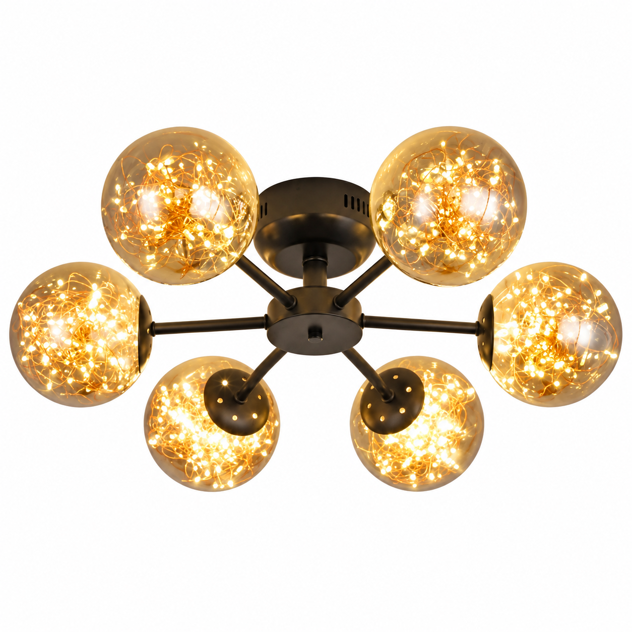 Lustra LED 44W Neagra Aplicata LZ3505-6 2 Lustra LED 44W Neagra Aplicata LZ3505-6 - imagine 2