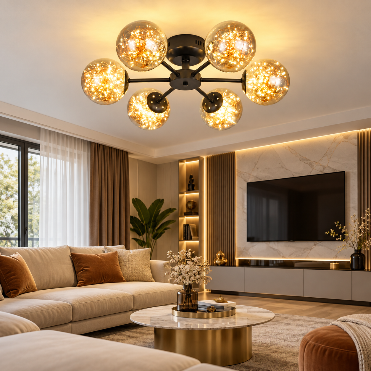 Lustra LED 44W Neagra Aplicata LZ3505-6 1 Lustra LED 44W Neagra Aplicata LZ3505-6