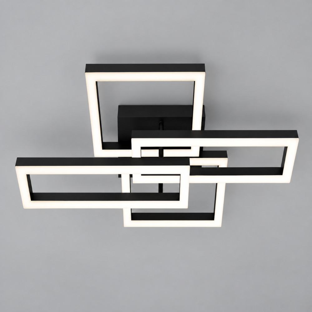 Lustra LED 70W Neagra 3 Functii cu Telecomanda LZ279-2+2 2 Lustra LED 70W Neagra 3 Functii cu Telecomanda LZ279-2+2 - imagine 2