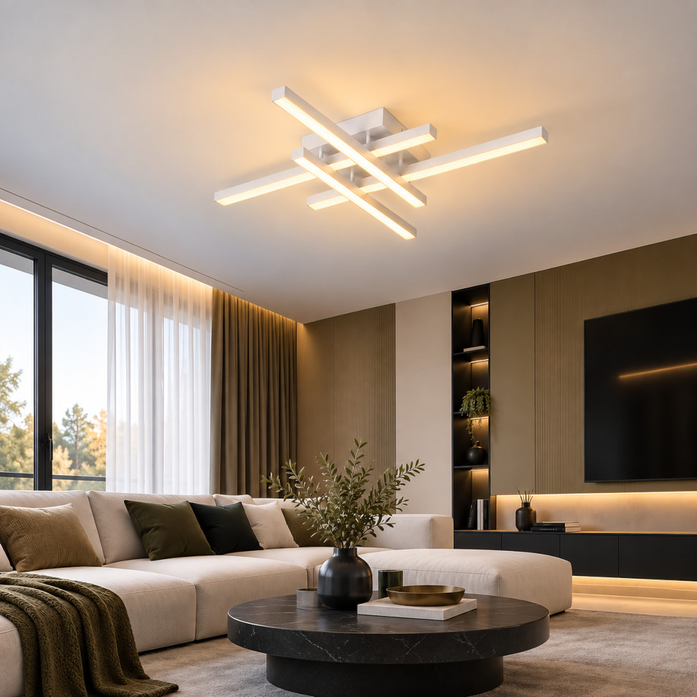 Lustra LED 80W Alba 3 Functii cu Telecomanda LZ101 2 Lustra LED 80W Alba 3 Functii cu Telecomanda LZ101 - imagine 2