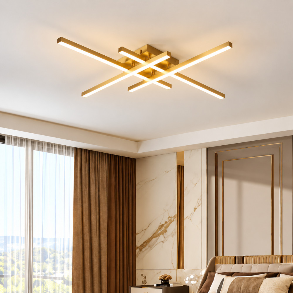 Lustra LED 80W Aurie 3 Functii cu Telecomanda LZ101 2 Lustra LED 80W Aurie 3 Functii cu Telecomanda LZ101 - imagine 2