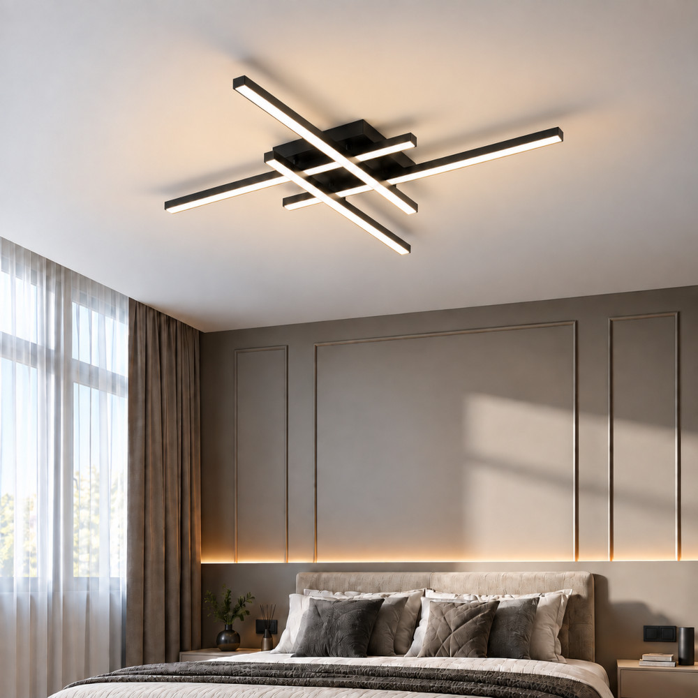 Lustra LED 80W Neagra 3 Functii cu Telecomanda LZ101 2 Lustra LED 80W Neagra 3 Functii cu Telecomanda LZ101 - imagine 2