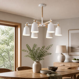 lustra vintage alba 6 socluri e27 thor