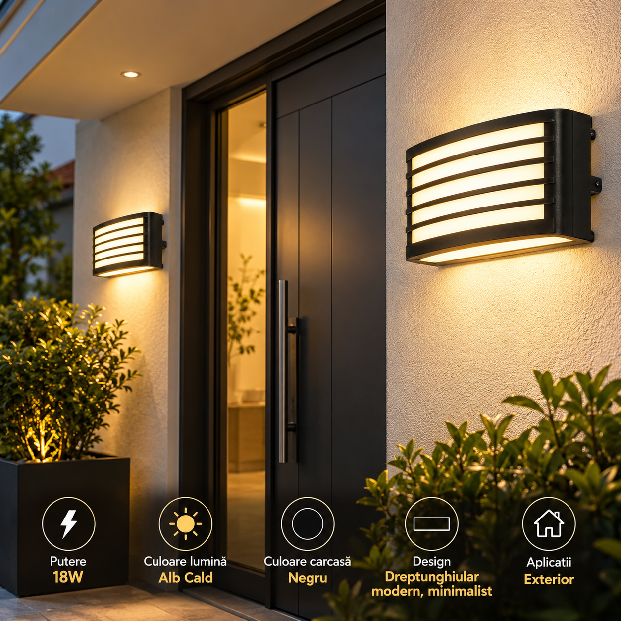 Aplica LED 18W Exterior Neagra LZ202302B 1 Aplica LED 18W Exterior Neagra LZ202302B