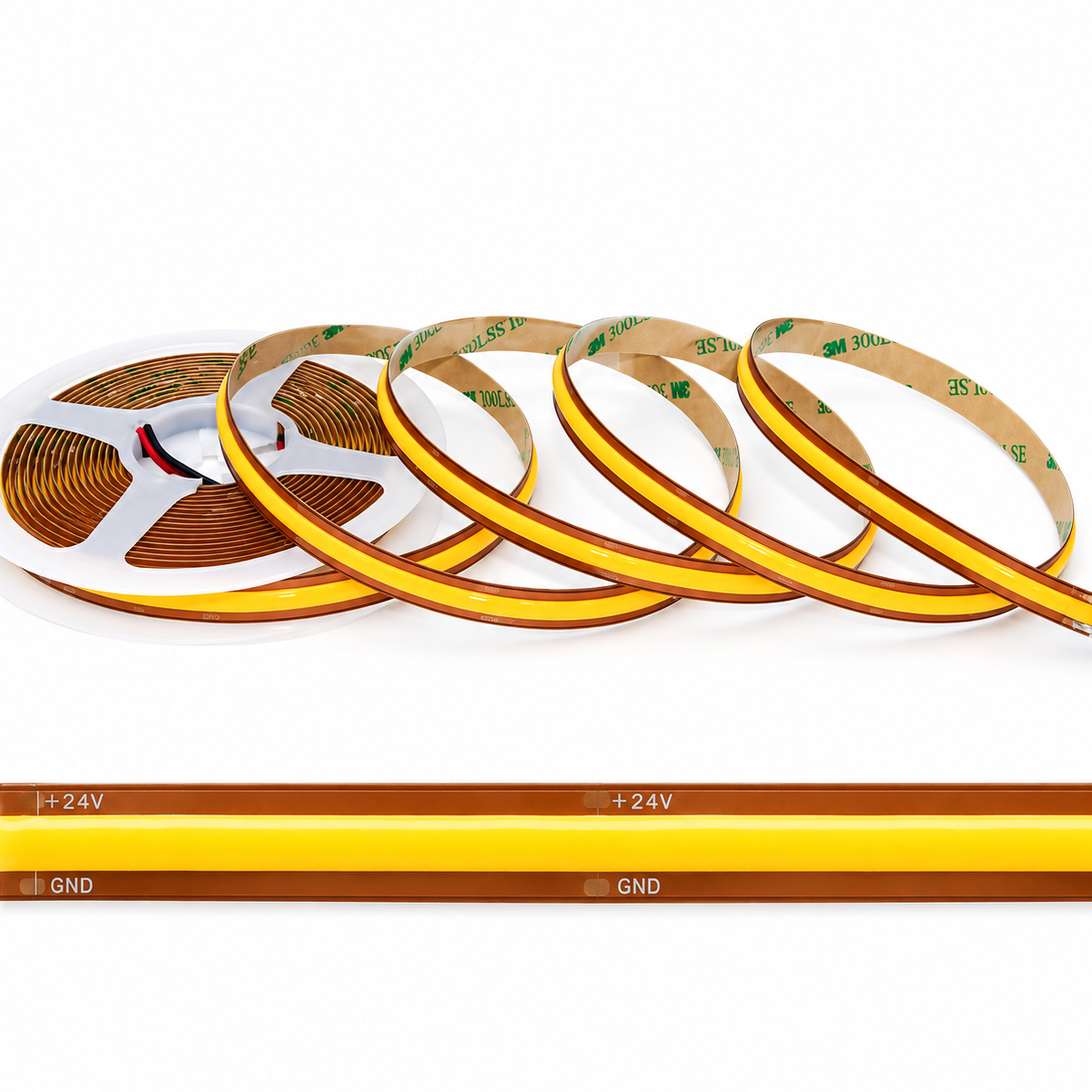 Banda LED COB 528 LED/ML Interior 24V Rola 5m Any Cut 4 Banda LED COB 528 LED/ML Interior 24V Rola 5m Any Cut - imagine 4