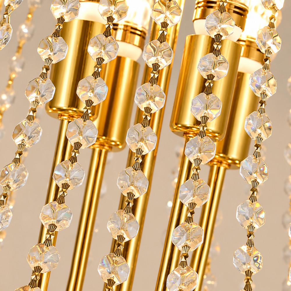Candelabru 6 Socluri E14 Auriu LZ2333-400 2 Candelabru 6 Socluri E14 Auriu LZ2333-400 - imagine 2