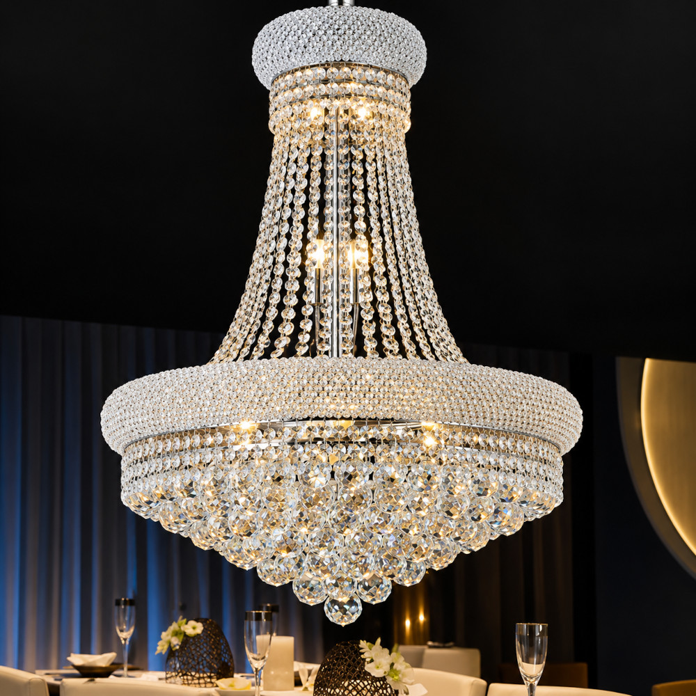 Candelabru 6 Socluri E14 Crom LZ2333-400 3 Candelabru 6 Socluri E14 Crom LZ2333-400 - imagine 3