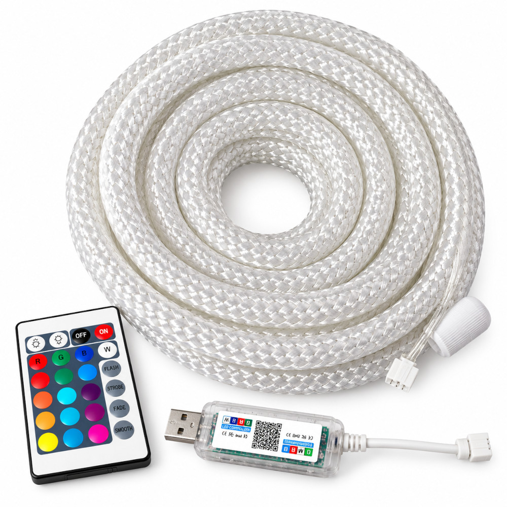 Kit Neonflex LED Textil RGB Digital 5V Rola 5M Telecomanda LZ9633 2 Kit Neonflex LED Textil RGB Digital 5V Rola 5M Telecomanda LZ9633 - imagine 2