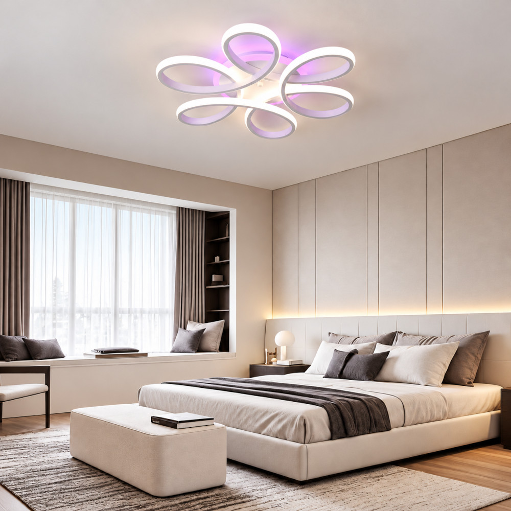 Lustra LED 130W Alba 3 Functii RGB cu Telecomanda LZ480 3 Lustra LED 130W Alba 3 Functii RGB cu Telecomanda LZ480 - imagine 3