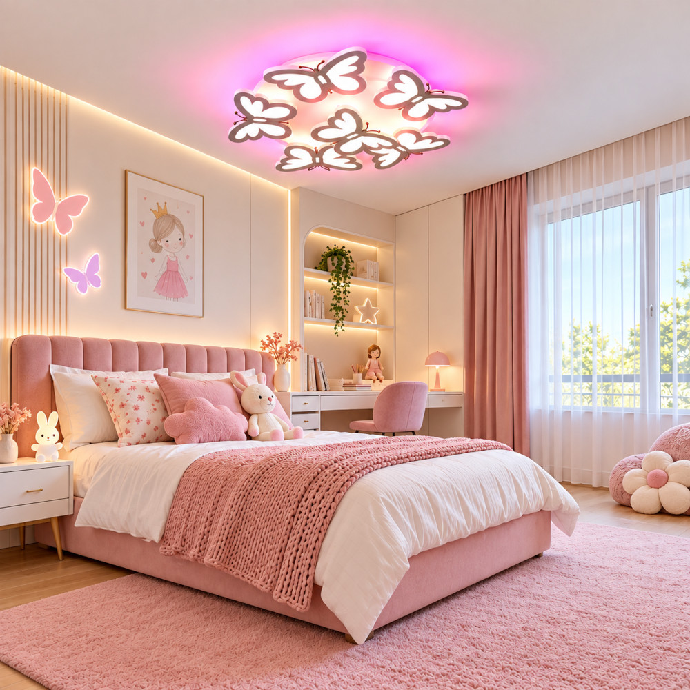 Lustra LED 156W Alba 3 Functii RGB cu Telecomanda LZ157-6 2 Lustra LED 156W Alba 3 Functii RGB cu Telecomanda LZ157-6 - imagine 2