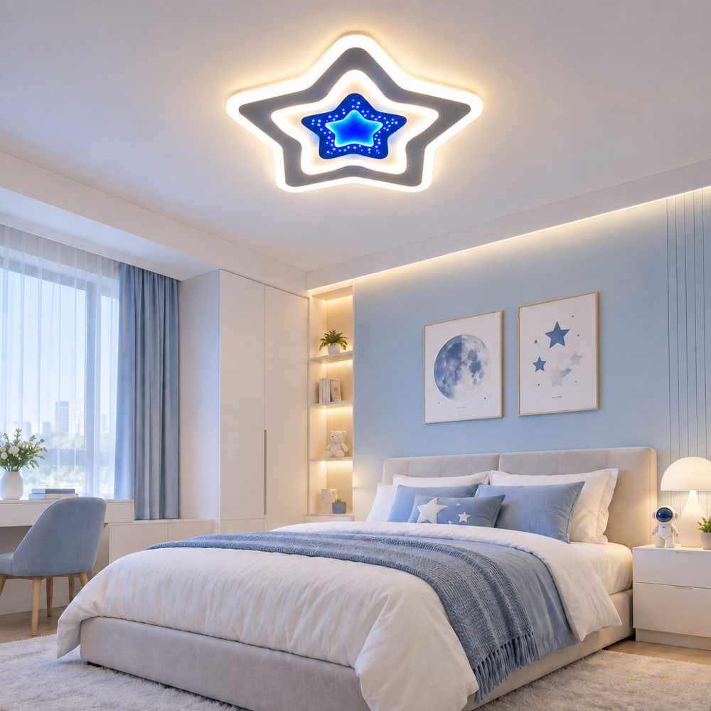 Lustra LED 40W Alba 3 Functii RGB LZ9211 3 Lustra LED 40W Alba 3 Functii RGB LZ9211 - imagine 3