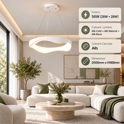 Lustra LED 56W Alba 3 Functii LZ1602-500