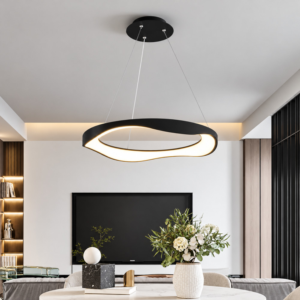 Lustra LED 56W Neagra 3 Functii LZ1602-500 3 Lustra LED 56W Neagra 3 Functii LZ1602-500 - imagine 3