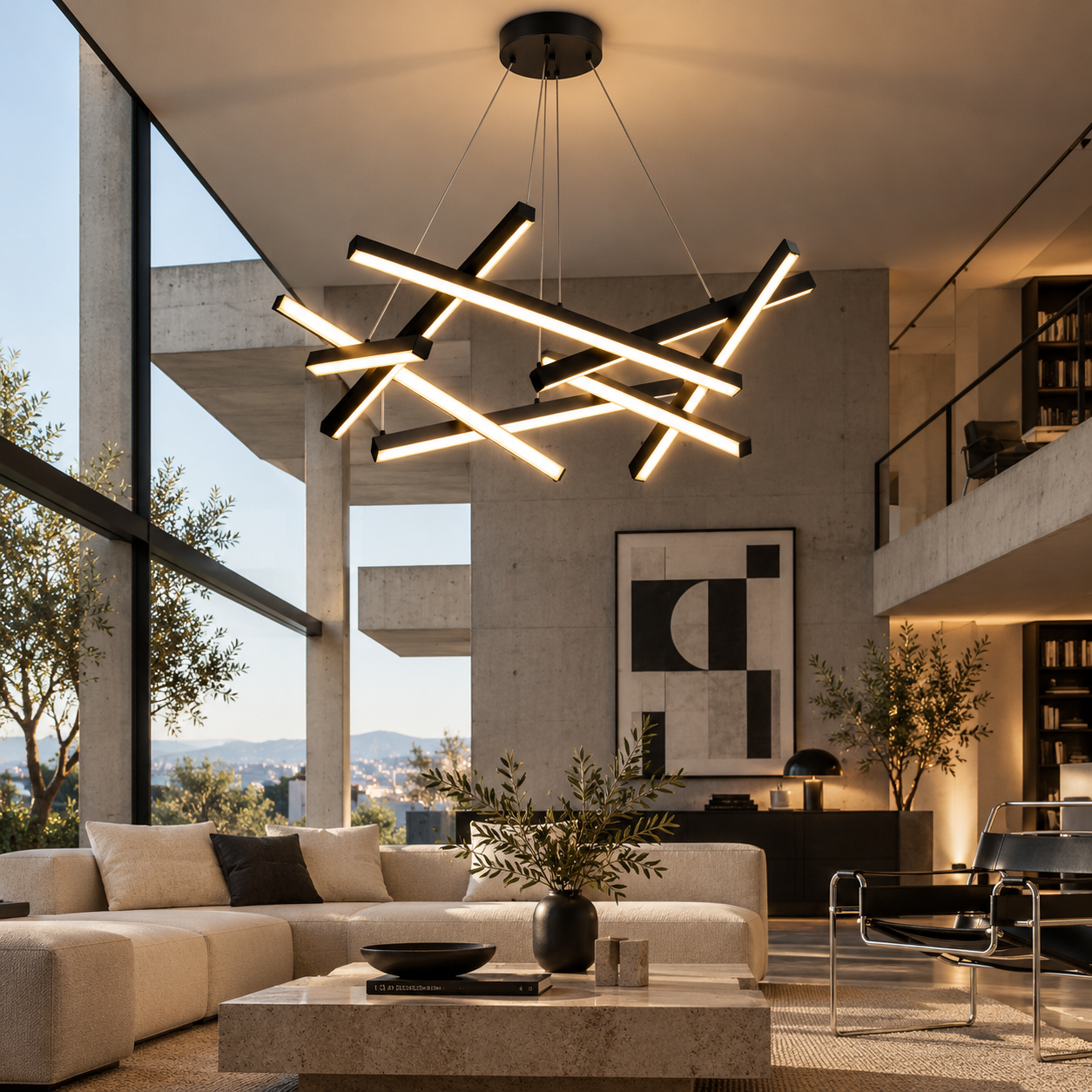 Lustra LED 76W Neagra LZ2212-70 3 Lustra LED 76W Neagra LZ2212-70 - imagine 3