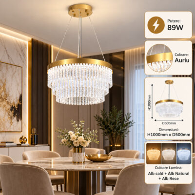 Lustra LED 89W Aurie 3 Functii LZ1020-500