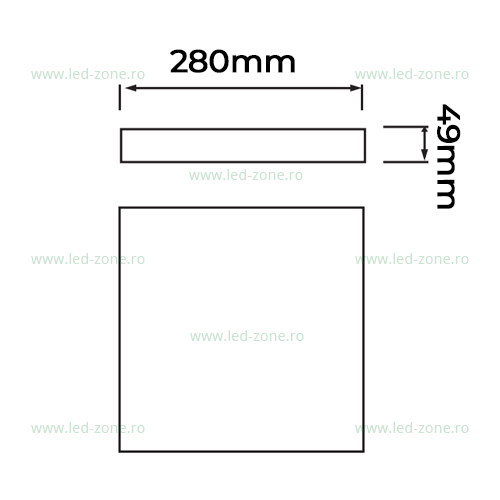plafoniera led 20w patrata andrea