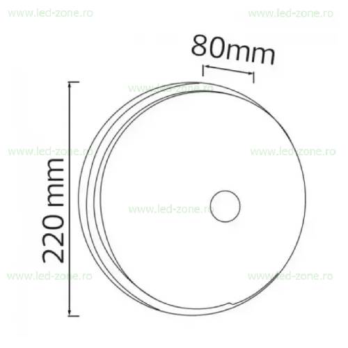 Plafoniera LED 20W Senzor Rotunda IP44 - BOLKAR 1 aplica led 20w senzor rotunda ip44 bolkar 3