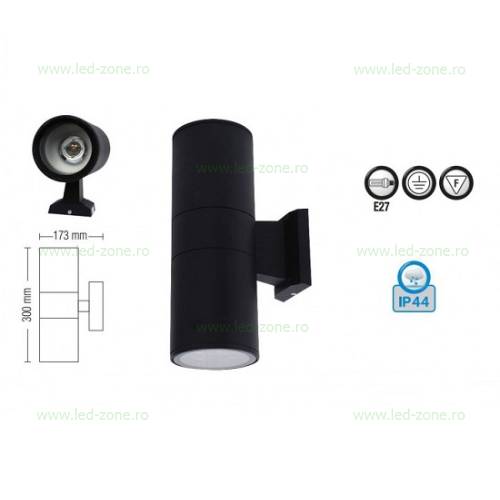 aplica led 2x60w exterior e27 manolya 1