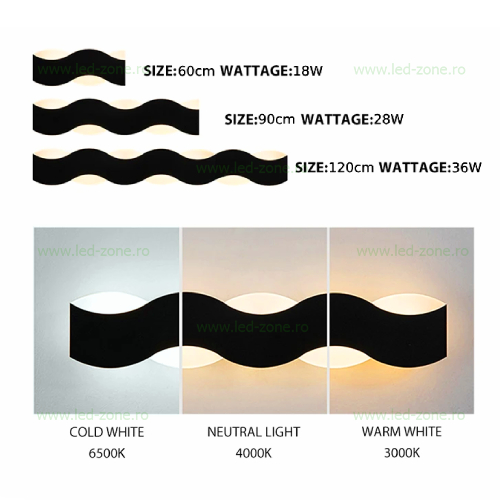 Aplica LED 36W Exterior Neagra 120cm LZ5127 4 aplica led exterior negru lz5127