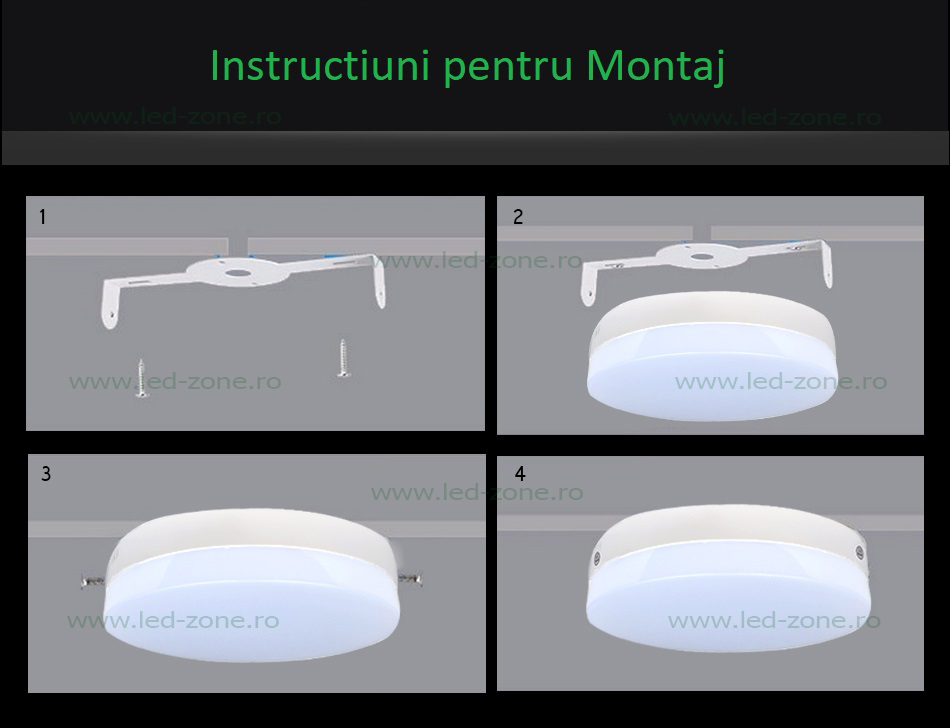 Aplica LED 12W Rotunda Alba 4 aplica led 12w 18w 24w rotunda alba montaj