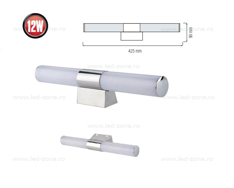 aplica led 12w suport nichelat lzs12 descriere