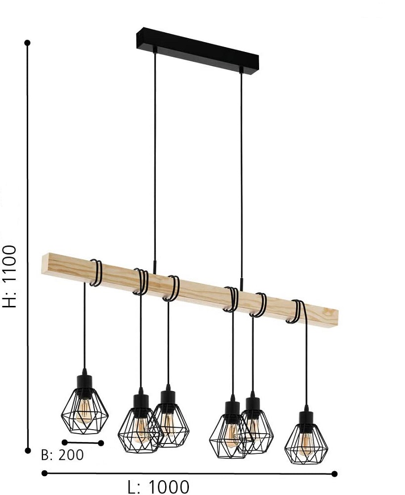 lustra vintage 6 pendule townshend5 descriere 1