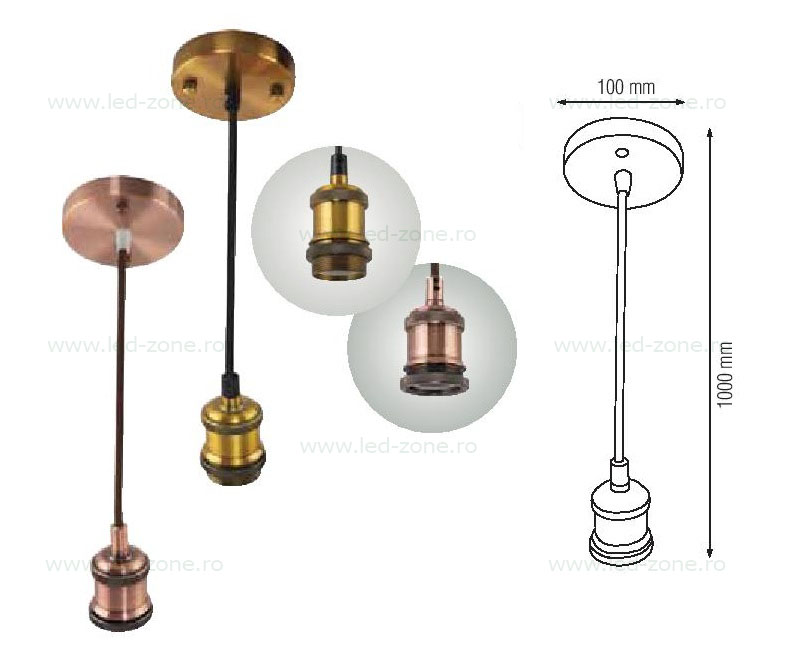 Pendul Soclu E27 Vintage Diverse Culori LZ03T 7 pendul soclu e27 vintage diverse culori lz03t 1