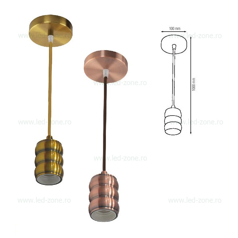 pendul soclu e27 vintage diverse culori lz09g 1