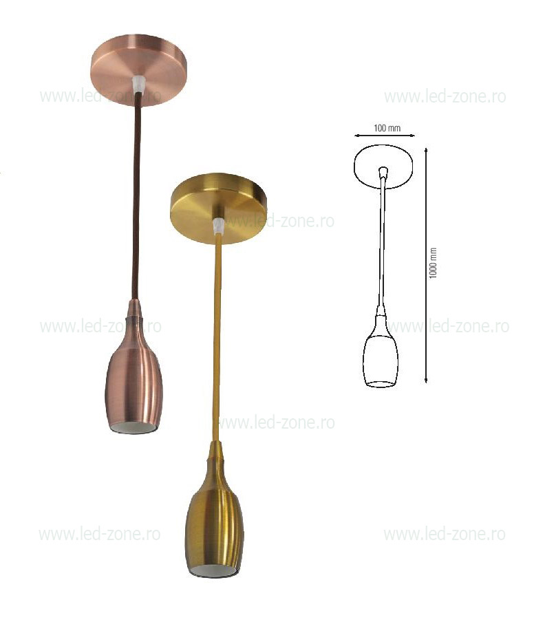 Pendul Soclu E27 Vintage Diverse Culori LZ08W 8 pendul soclu e27 vintage lz 08 w descriere