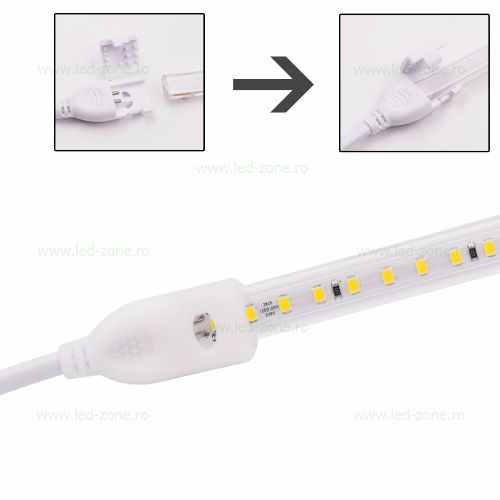 Alimentare Fire Banda LED 220V Autoadeziva Taiere 10cm 4 alimentare banda led 220v slim autoadeziva taiere 10cm