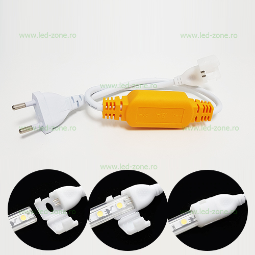 Banda LED 2835 100 SMD/ML 220V Superflux Taiere 10CM 7 alimentare banda led smd 2835220v
