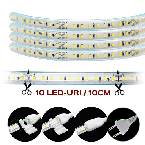 banda led 2835 100 smd ml furtun silicon 220v