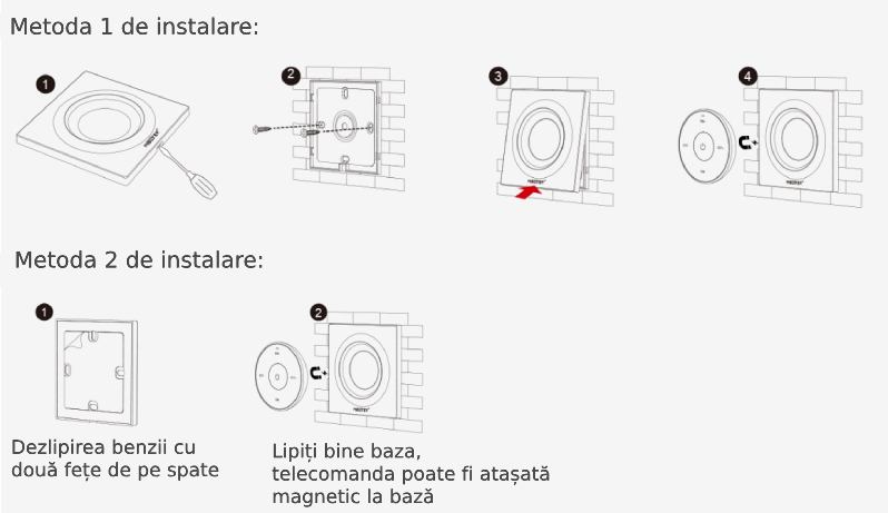 Variator MiBoxer RF Montaj Perete cu Telecomanfda Detasabila 14 telecomanda miboxer rf montaj perete detasabila 9