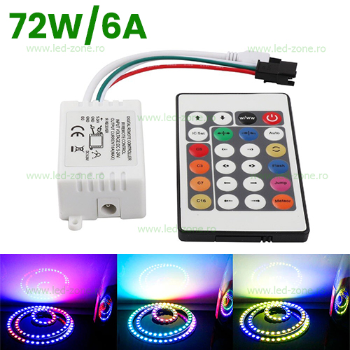 controller banda led rgb digitala 6a 72w