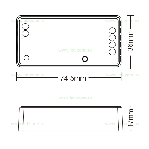 Receptor Banda LED CCT RF 12A Multizona 4 variator banda led 12a 144w rf multizona milightt 3