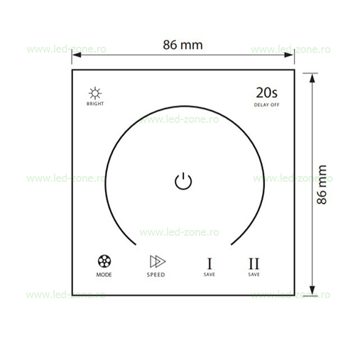 Variator Banda LED 144-288W 12V Perete 5 Functii 1 variator banda led 144w 12v de perete 3