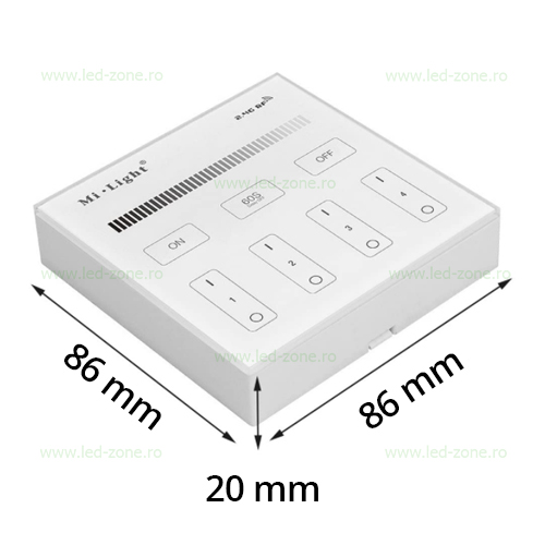 Telecomanda Monocrom 4 Zone MiLight RF Montaj Perete 2 variator banda led monocrom 4 zone rf de perete 3