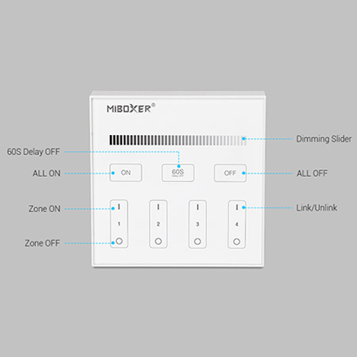 Telecomanda Monocrom 4 Zone MiLight RF Montaj Perete 1 variator banda led monocrom 4 zone rf de perete 5