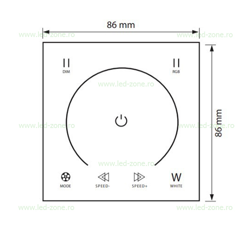 Controller Banda LED RGB Touch144-288W 12V Perete 12 Functii 1 controller banda led rgb 144w 12v perete 12 functii 3