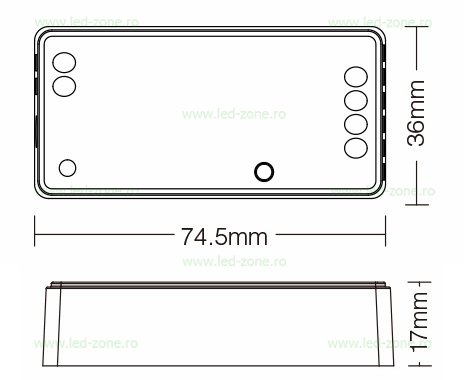 controller banda led rgbw 12a 144w telecomanda p6