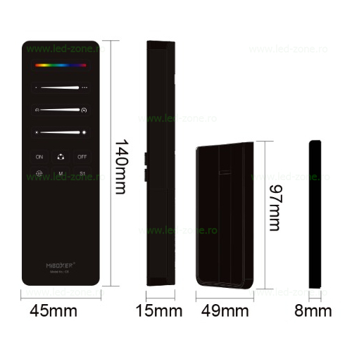 Telecomanda RGB+CCT MiLight RF Digitala 1 telecomanda rgbcct milight rf digitala 2